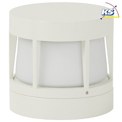 Udendrs LED Vg-, Loft- og Sjlelampe Type nr. 0326, IP54,  14cm, 10W 3000K 900lm, Stbt aluminium / Opal, dmpbar, hvid