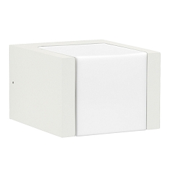 LED Udendørs Væglampe Type nr. 0332, lang lysdistributør, IP54, 5W 3000K 480lm, Støbt alu / Akrylglas opal, dæmpbar, hvid
