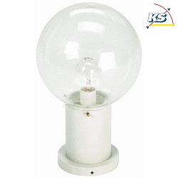 Pedestal luminaire Type No. 0503 with glass ball  25cm, E27, white / clear glass