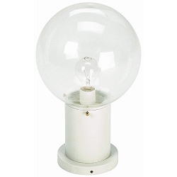 Sokkellampe Type nr. 0503 med glasKugle Ø 25cm, E27, hvid / Klar glas