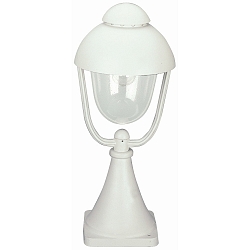 Sokkellampe Landstil Dobbelt kuppel 2 Type nr. 0515, højde 56cm, IP44, E27 QA55, Støbt aluminium / Bobleglas klar, hvid