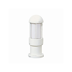 Sokkellampe Type nr. 0521, IP44, højde 40.5cm, E27 QA55 maks. 57W, Støbt aluminium / Opalglas, hvid matt
