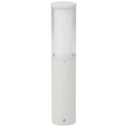 Sokkellampe Type nr. 0545, IP44, højde 50cm, E27 maks. 20W (LED), rustfrit stål / Akrylglas / inde opal, hvid matt