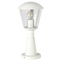 Sokkellampe Type nr. 0554, IP54 IK08, højde 40.5cm, E27 QA55 maks. 57W, aluminium / plast klar, slagfast, hvid