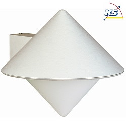 Outdoor Wall luminaire Type No. 0617 with direct wall mounting, IP44, E27 QA55 max. 57W, cast alu / opal glass, white