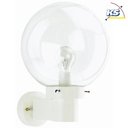 Outdoor Wall luminaire Type No. 0633 with bubble glass ball  25cm, E27, white