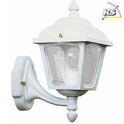 Outdoor Wall luminaire Country style double dome square, Type No. 1812, standing on wall bracket, IP44, E27, cast alu, white