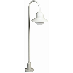 Gulvlampe Type nr. 2005, h�jde 120cm, IP44, E27 QA55 maks. 75W, St�bt aluminium / Opalglas, hvid