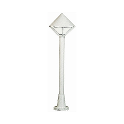 Gulvlampe Type nr. 2031, IP44, E27 QA55 maks. 57W, St�bt aluminium / Opalglas, hvid