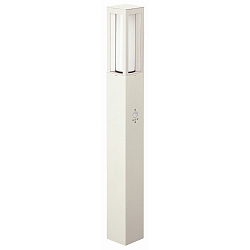 Pullertlampe Type nr. 2066 med bev�gelsesdetektor 90�, IP44, 90cm, E27 maks. 20W (LED), St�bt alu / Opalglas, hvid
