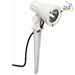 Ground spike spot Type No. 21543, IP54, E27 PAR20 max. 50W, rotatable and swiveling, incl. 250cm connector cable, white