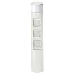 Udend�rs Sokkelkolonne Type nr. 2202, LED + 3 Schuko stikkontakter, IP44, 10W 3000K 900lm, uden Skiftefunktion, hvid matt