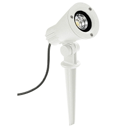LED Jordspyd spot Type nr. 2354, IP54, 230V AC/DC, 8W 3000K 800lm 30�, drejelig, svingbar, forbindelseskabel, hvid matt