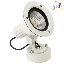 LED Outdoor Wall spot Type No. 2355, IP54, 16W 3000K 2240lm 30, rotatable, swiveling, dimmable, cast alu / glass, white matt