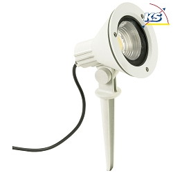 LED Ground spike spot Type No. 2356, IP54, 16W 3000K 2240lm 30, rotatable, swiveling, dimmable, cast alu / glass, white matt