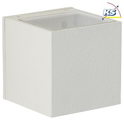 LED Outdoor Wall spot Type No. 2372 - 2-sided, wide/wide, square, IP44, 230V AC/DC, 2x 3W 3000K 330lm, glass, white