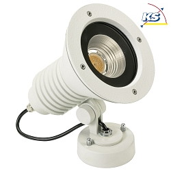LED Outdoor Wall spot Type No. 2381, IP54, 29W 3000K 4480lm 30, rotatable, swiveling, dimmable, cast alu / glass, white matt