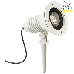 LED Ground spike spot Type No. 2383, IP54, 29W 3000K 4480lm 30, rotatable, swiveling, dimmable, cast alu / glass, white matt