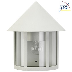 Outdoor Wall luminaire Country style conical roof modern Type No. 3222, half shape, IP44, E27, cast alu / clear, white matt