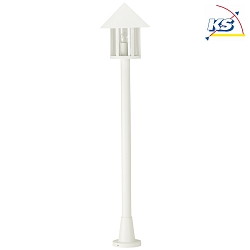 Path light Country style conical roof modern Type No. 4126, 125cm, IP44, E27 QA55 max. 57W, cast alu / clear, white matt