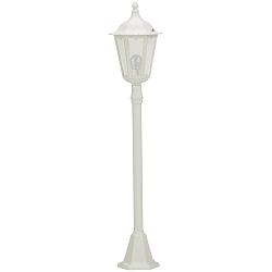Gulvlampe Landstil Type nr. 4142, højde 115cm, E27 QA55 maks.57W, Støbt aluminium / Katedralglas, hvid
