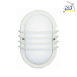 Outdoor Wall and Ceiling luminaire Type No. 6046, oval with cross braces, IP44, E27 QA55 57W, cast alu / glass, white matt