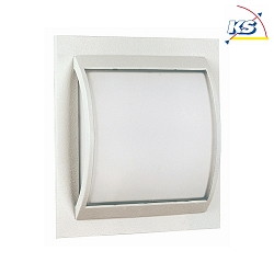 Outdoor Wall and Ceiling luminaire Type No. 6202, IP44, 26.5 x 30cm, E27 QA55 max. 57W, cast alu / opal glass, white