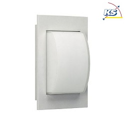 Outdoor Wall and Ceiling luminaire Type No. 6208, IP44, 20 x 30cm, arched, E27 QA55 max. 57W, cast alu / opal glass, white