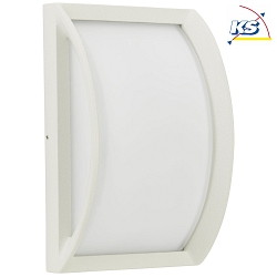 Outdoor Wall and Ceiling luminaire Type No. 6289, arched, 18.5 x 28.5cm, IP44, E27 QA55 max. 57W, cast alu / glass, white