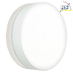 Udendrs LED Vg- og Loftlampe Type nr. 6307, IP65,  19cm, 12W 3000K 1200lm, hvid matt / Glas opal