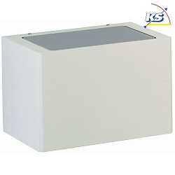 LED Outdoor Wall luminaire Type No. 6367, 2-sided, square, IP44, width 15cm, 2x LED 5.8W 430lm, cast alu / glass, white matt