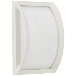 Udend�rs LED V�g- og Loftlampe Type nr. 6389, buet, 18.5 x 28.5cm, IP44, 10W 3000K 900lm, St�bt aluminium, d�mpbar, s�lv