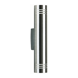 Udend�rs V�glampe Type nr. 0208, IP44, 2-flammer direkt, 2x G9 QT14 maks. 40W, rustfrit st�l / Borosilikatglas satin�