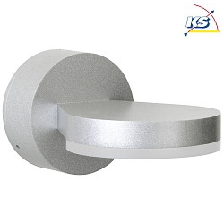 LED Outdoor Wall luminaire Type No. 0230, IP44, 5W 3000K 480lm, cast alu / glass, dimmable, silver matt