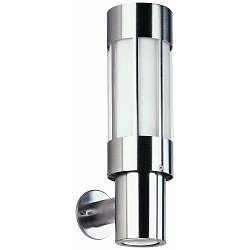 Udendørs Væglampe Type nr. 0239 med ekstra Downlight (Type nr. 0243), E27 + GU10 PAR 20, rustfrit stål / Opalglas