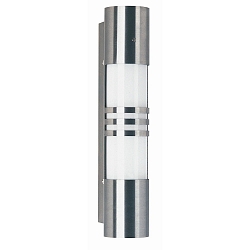 Outdoor Wall luminaire Type No. 0251, bracket in the middle, IP44, E27 max. 20W (LED), stainless steel / opal glass
