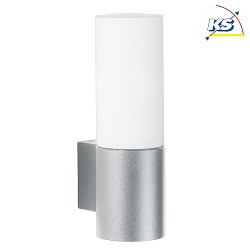 LED Outdoor Wall luminaire Type No. 0277, IP44, 10W 3000K 900lm, cast alu / opal glass, dimmable, silver matt