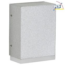 LED Outdoor Wall luminaire Type No. 0325, IP44, 230V AC/DC, 3.2W 3000K 330lm, cast alu / acrylic glass satined, silver matt