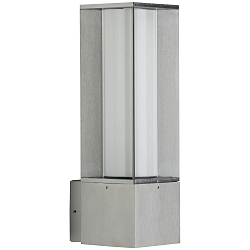 Udend�rs V�glampe Type nr. 0335, firkantet, IP44, E27 maks. 20W (LED), rustfrit st�l matt / Opalglas
