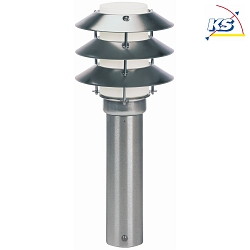Sokkellampe Type nr. 0500, med 3 Pagoda tage, hjde 50cm, IP44, E27 QA55 maks. 57W, rustfrit stl / Opalglas