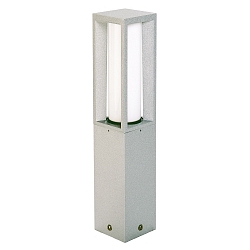 Sokkellampe Type nr. 0508, IP44, højde 50cm, E27 maks. 20W (LED), Støbt aluminium / Opalglas, sølv
