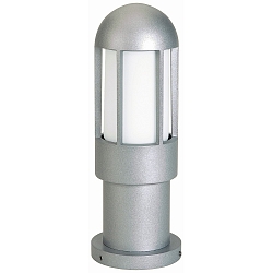 Sokkellampe Type nr. 0521, IP44, højde 40.5cm, E27 QA55 maks. 57W, Støbt aluminium / Opalglas, sølv matt