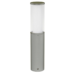 Sokkellampe Type nr. 0545, IP44, højde 50cm, E27 maks. 20W (LED), rustfrit stål / Akrylglas / inde opal, sølv matt