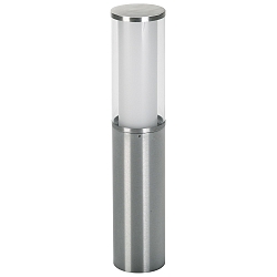 Pedestal luminaire Type No. 0546, IP44, 50cm, E27 max. 20W (LED), stainless steel / acrylic glass + opal glass inside