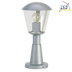 Sokkellampe Type nr. 0554, IP54 IK08, hjde 40.5cm, E27 QA55 maks. 57W, aluminium / plast klar, slagfast, slv