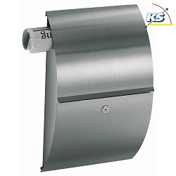 Letter box Type No. 0755, with newspaper holder (above), 55 x 33 x 14cm, letter slot from the front, stainless steel