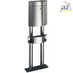 Stand letter box Type No. 0765 with newspaper holder and stand, height 110cm, stainless steel