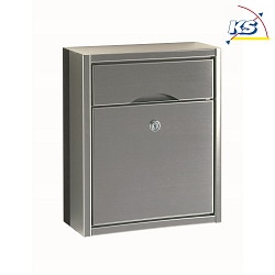 Letter box Type No. 0774, high, without newspaper holder, 40 x 33 x 15cm, stainless steel