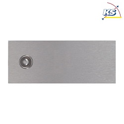 Bell plate Type No. 0781, rectangular 15 x 6cm, single, without name tag, stainless steel matt