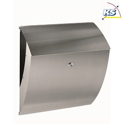 Letter box Type No. 0785, with newspaper holder (on the back), 41x36x20.5cm, letter slot from the front, stainless steel